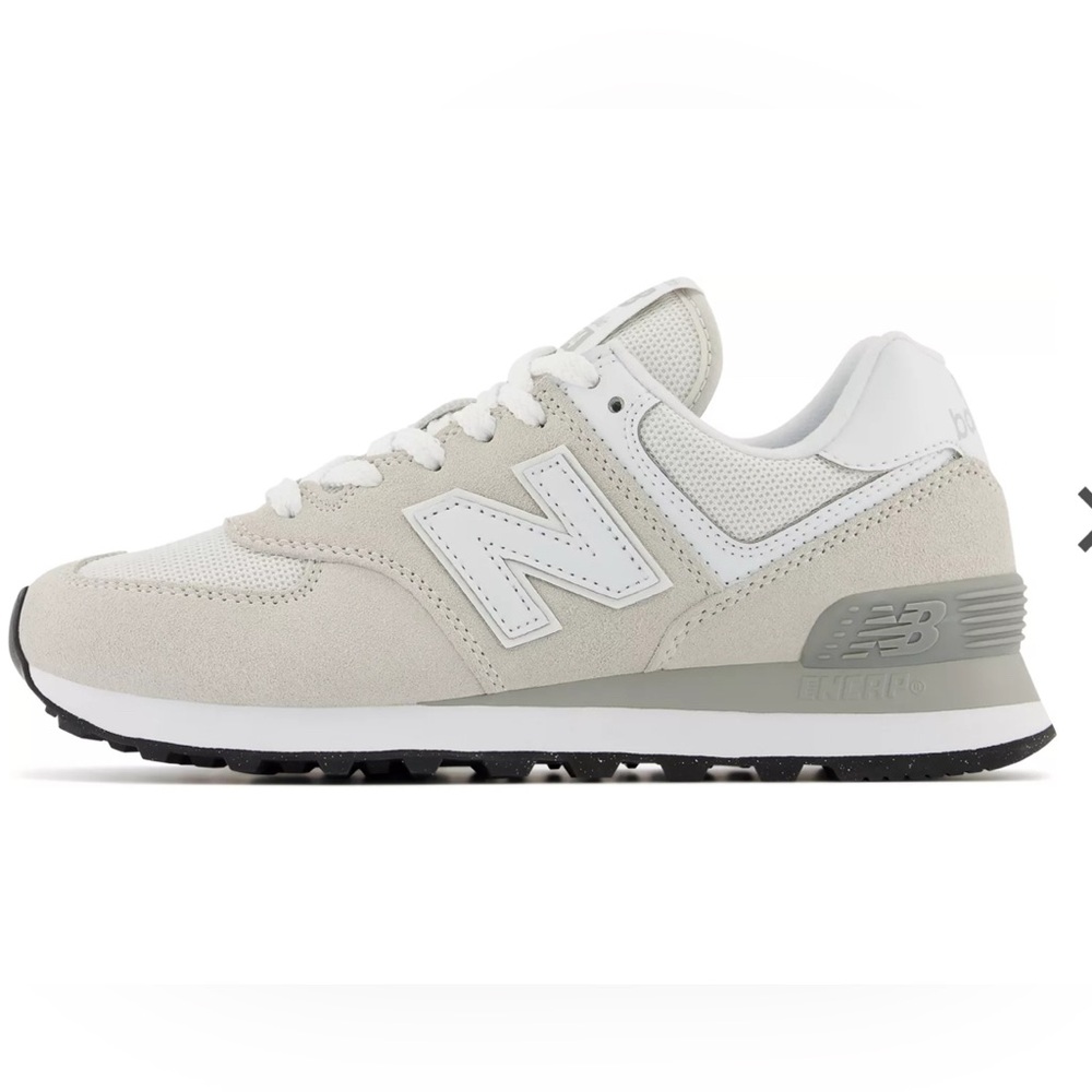 New Balance 574 Cream and White Sneakers